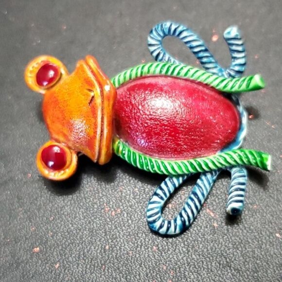 Hollycraft vintage collector frog brooch - Picture 5 of 9